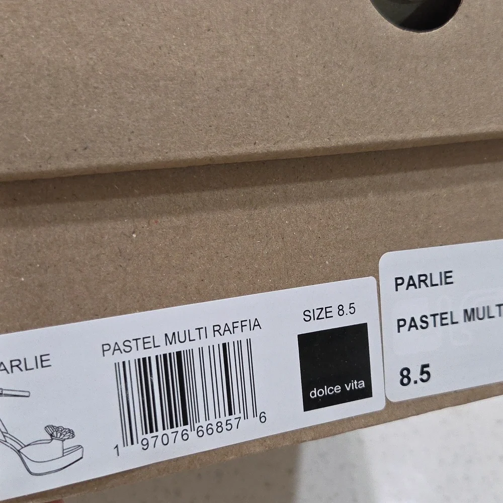 💛🔸️Dolce Vita🔸️PARLIE Pastel Multi Raffia Size Platform Heels  8.5